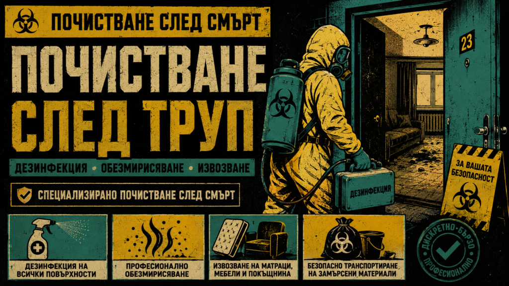 Почистване след труп в София и цялата страна